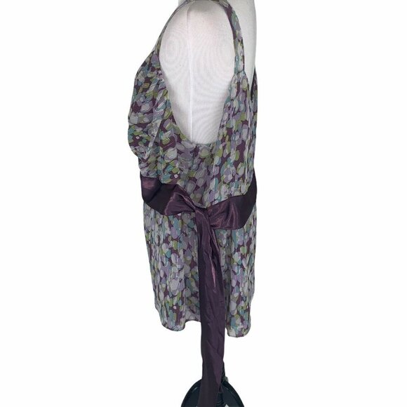 Lane Bryant Women's 22 Sleeveless Top Shimmer Sash Floral Print - Picture 4 of 6